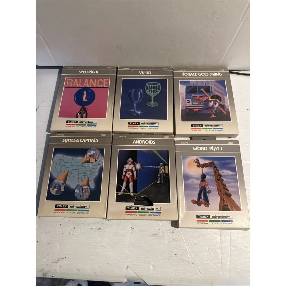 Lot Of 6 Vintage 1983 Timex Sinclair Cassette Games Androids Word play 1. Etc